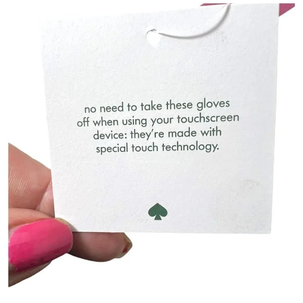 Kate Spade New York Womens Rose Bow Accent Wool Knit Touchscreen Gloves Sz M New